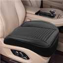 Car Front Bottom Seat Cover, Leather Anti-Slip Seat Cushion Pad with Storage Pocket, Breathable Full Wrapping Edge Seat Protector, Universal Auto Interior Accessories for Cars SUV Truck(Black)