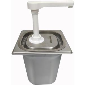VITASUNHOW Condiment Pump Station, Sauce Dispenser Pump Seasoning Condiment Squeeze Pump Container with Base Removable Tanks,for Casual Fast Food, Western Restaurant (PP1035)