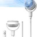 PELONIS Pedestal Fan, Air Circulator, Ultra OmniFlow (135+90 Auto Oscillation), Quiet Floor Fan with 3 Speeds, Remote, 7H Timer, Memory Function, Adjustable Height, Standing Fan for Bedroom (White)