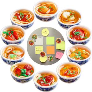 8 Pcs Cute Magnets Funny Fridge Magnets Anime Ramen Fridge 3D PVC Food Decorative for Kitchen Office Whiteboards Locker Photo Menu Board Home Map Decoration