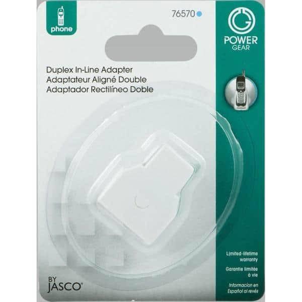 Jasco Products White Duplex In Line Phone Adapter 76570, 2 Pack