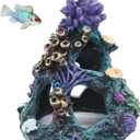 Coral Reef Aquarium Decoration 5.9"  Colorful Resin Fish Tank Ornament with Multiple Hiding Spots, Safe Shelter for Small and Medium Aquariums, Stress-Relief Underwater Decor, Easy to Clean