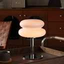 Glivpny Mushroom Lamp Table Lamp for Night Stands,Mid Century Modern Desk Lamps for Bedroom, Vintage Dimmable Bedside Small Cute Lamps, Cool Aesthetic House Warming Gifts New Home Decor(White)