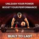 2 x TECEUM Lifting Straps for Weightlifting Gym Strength Training - Wrist Straps with Neoprene Padded Cotton - Men & Women  Ideal for Powerlifting, Bodybuilding & Deadlifts (18" - Arms on Fire, Brown)