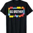 Master builder Big Brother Bricks Blocks Building Family Set T-Shirt (Medium)