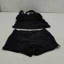 Tankini Two Piece with Shorts - Womens Tummy Control Swimsuit with Pockets Bathing Suit with V-Wire Boy Shorts Swimwear 2025 (Large, Black)