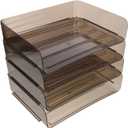 Desk Storage Rack Acrylic Layers Office Organizer for Documents and Books Space-efficient