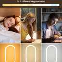 Modern LED Table Lamp, Bedside Lamp with Oval Design, 3 Color Temperatures, Adjustable Brightness, 360 Lighting, Unique Desk Lamp for Bedroom, Living Room, Study, Office, Natural M64TL05