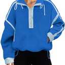 Panadila Womens Half Zip Fleece Pullover Oversized Hoodies Fuzzy Hooded Sweatshirt Cozy Sherpa Jacket Size Small