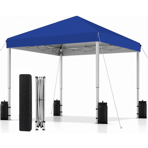 SANWAY 10x10 Pop Up Canopy Tent, One Push One Person Setup, Blue
Waterproof, Instant Portable for Outdoor Events, Parties & Camping with 8 Stakes, 4 Sand bags and Carry Bag,Silver-Coated Top