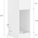 SoBuy Narrow Nightstand with Charging Station, Slim Bedside Table with Drawers, USB & Type-C Ports for Dorm Bedroom and Living Room, White, FBT111-E-WN