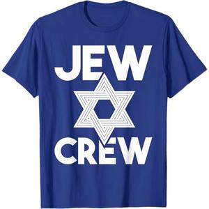 Jew Crew - Jews Jewish Hebrew Israel Israelite Star of David T-Shirt (XL, Royal Blue)