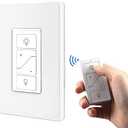 Humpptom Dimmer Switch, Remote Light Switch with Wireless Remote Control, Single Pole Smart Wireless Light Switch Support 2.4G&5G Compatible with Alexa