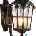 LONEDRUID Dusk to Dawn Sensor Outdoor Wall Light Fixtures Black Roman 17.71" H Exterior Wall Lantern Waterproof Sconce Porch Lights Wall Mount for House Garage Doorway, ETL Listed