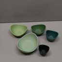 Notakia Salad Decorative Bowls Lotus Shaped Pasta Bowls Dishwasher Safe, Unique Angled Ceramic Bowls for Salad, Pasta, Soup, Rice, Prep, Ideal for Restaurant (Green)