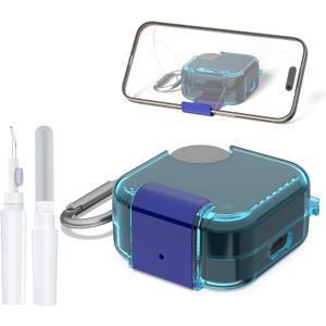 for CMF Buds Pro 2 / CMF Buds 2 Plus (2025) Clear Cases with Phone Stand & Cleaning Kit, Soft TPU Cover with Keychain, Shockproof & Anti-Scratch(Clear Blue)