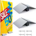 Blulu 2 Pcs Metal Floor Sign Stand Holder Fits 12" Wide Board up to 72" Tall Graphic Floor Standing Display Stand for Composite Foam Board, Acrylic Glass Sign, Base Only