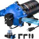 CrestWave 110V Water Pressure Booster Pump, 7GPM 70PSI, 5-Chamber Diaphragm Pump with Quick Connect Ports, Self-Priming Water Pump with Pressure Switch & Strainer for RV, Domestic, Irrigation, Marine