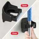 reliahom 5 Pack Broom Holder Wall Mount Mop Grippers No Drilling Self Adhesive Anti-Slip Mop Handle Hanger Dustpan and Broom Organizer Garage Storage Racks-Black