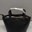 Women's handbag, artificial leather bucket wallet, women's top handle, shoulder bag strap, detachable small wallet (black)