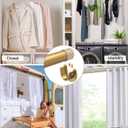 Supforce Closet Rods for Hanging Clothes, 17 to 69 Inches Stepless Adjustable Metal Closet Rod, 1.3 Inches Heavy Duty Clothes Hanging Rod for Closet Wardrobes Laundry RV, Golden