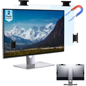 [2 Pack] Magnetic Hanging 27 Inch Computer Anti Blue Light Screen Protector for 16:9 Aspect Ratio Widescreen Monitor, Eye Protection Anti-Glare Light Screen Protector, Removable 27in Protective Film