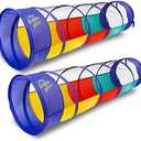 Kiddey Play Tunnel for Kids - Pop Up Tunnel Toys for Toddlers, Kids Multicolored Tunnel for Indoor/Outdoor Fun, Crawl & Play, Obstacle Course Great Gifts for Toddlers - Balls Not Included (Pack of 2)