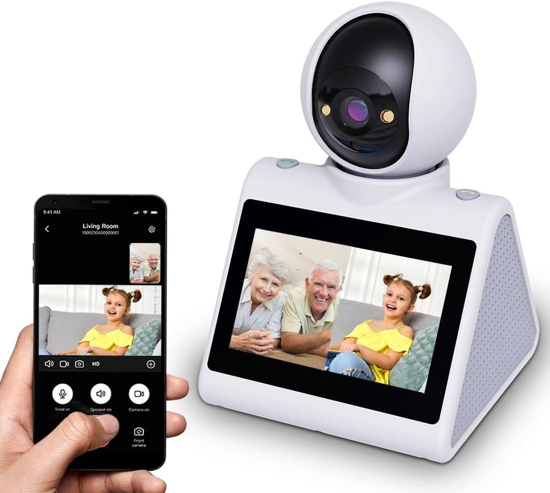 Indoor Home Security Camera,Dual-Band(5G/2.4G) Pet Dog Camera,Two Way Video Camera with 4.3" Screen,Nanny cam,Monitor for Baby/Elder/Nanny/Dog/pet with Phone App Dome Camera(Button Calling)