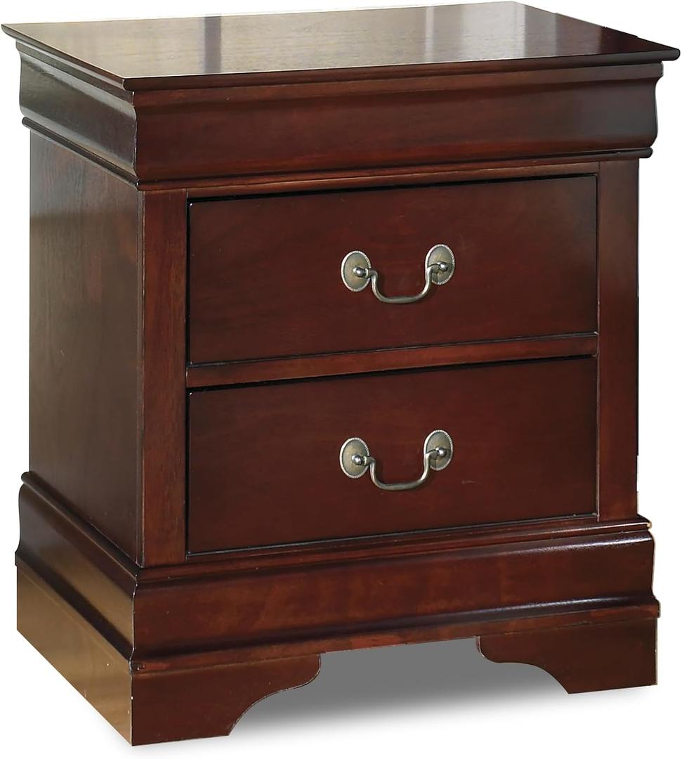 Signature Design by Ashley Alisdair Traditional 2 Drawer Nightstand, 23.75" Tall, Dark Brown, 21.63" W x 15.75" D x 23.75" H