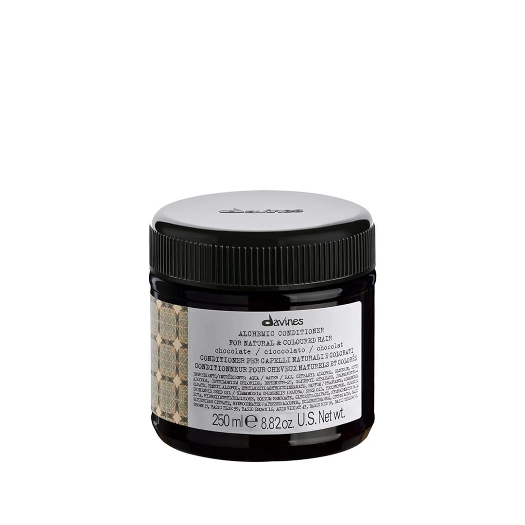 Davines Alchemic Conditioner, Color Depositing Cream - Intensifies & Hydrates Tones with Jojoba Oil (Chocolate)
