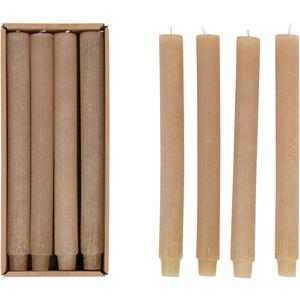 Creative Co-Op Unscented Pleated Taper Candles in Box, Set of 12 (Linen)