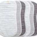 MUKIN Baby Muslin Burp Cloth Set of 6, Ultra Soft Absorbent Thick Cotton Burping Cloths for Unisex Newborn Babies, 20'' by 10'' Neutral Milk Spit Up Rags Boys Girls - Baby Must Haves. (Gradient Grey)