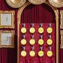 3 x ArtCreativity Gold Medals for Awards, Set of 12 Metal Medal with Neck Ribbons, Olympic Style Winner Award for Sports, Tournaments for Kids and Adults, Competitions, Prizes, Birthday Party Favors