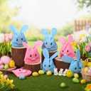 20 Pcs Easter Bunny Treat Bags Tiny Cute Felt Rabbit Candy Goody Gift Bags Reusable Bunny Party Favors for Spring Birthday Gifts Party Decoration Baby Shower Candy Packing Hunt Stuffer