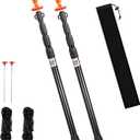 Heavy Duty Telescoping Tarp Poles, Set of 2-4-Section Adjustable 3.1FT to 9.2FT Aviation Aluminum Tent Poles for Camping, Awning, Rain Fly, Sun Shade, Canopy with Stakes & Guylines