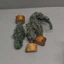 Winlyn Set of 3 Mini Snowy Artificial Canadian Pine Trees with Wood Bases Small Tabletop Christmas Trees for Rustic Farmhouse Christmas Winter Holiday Seasonal Table Centerpiece Desk Decoration