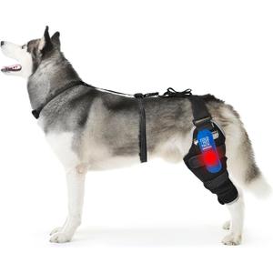 Dog Knee Braces for Back Leg, Adjustable ACL Support for Dogs with Luxating Patella, Includes Hot & Cold Gel Packs for Joint Pain Relief, Left Leg, Size L