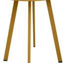 Meluvici Outdoor Side Table - Weather Resistant Patio Small Round Metal Steel Side Table, Waterproof End Table for Garden, Balcony, Yard - Yellow