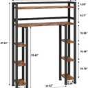 Homeiju Over The Toilet Storage Cabinet with Toilet Paper Holder Stand, 35.5'' Wide Freestanding Bathroom Organizer Space-Saving Toilet Rack for Bathroom, Restroom, Laundry, Rustic Brown