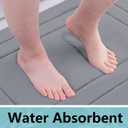 Arotive Memory Foam Bathroom Rug Mat 30x20, Ultra Soft and Absorbent Bath Mat, Machine Wash Dry, Comfortable Bath Rug Carpet for Bathroom Floor, Tub and Shower, Medium Grey