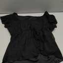 Meihuida Women's Lace Babydoll Cap Sleeve Tank Top (Medium, Tie Front Black)