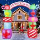 9FT Christmas Inflatables Decorations, Outdoor Gift Boxes Arch Giant Blow Up with Built-in LED Lights for Yard Garden Lawn Holiday Decor
