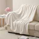 bearberry Super Soft Fluffy Throw Blanket Lightweight Cozy Warm Throw Blankets for Couch Bed Sofa All Season(Cream, 50x60)
