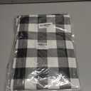 misaya Buffalo Rectangle Picnic Tablecloth, 8 Foot Elastic Fitted Vinyl Table Cloth with Flannel Backing, Waterproof Plaid Table Covers for Dining, Camping, Outdoor (Black and White, 30" x 96")
