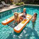 SOLAVERO 60”× 40” Inflatable Dog Boat Ramp Up to 250LB for Pool Lake Dock