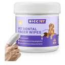 HICC Pet Teeth Cleaning Wipes for Dogs & Cats, Vet-Recommended Remove Bad Breath & Plaque & Tartar Buildup, Dog Tooth Brushing Kit, Dog Breath Freshener, Dogs Toothbrush & Toothpaste Alternatives