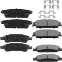 Front & Rear Ceramic Disc Brake Pads Set Fit for 2008-2014 Chevrolet Avalanche Silverado Suburban 1500/Tahoe 2008-2014 Cadillac Escalade ESV/EXT 2008-2014 GMC Yukon XL SIERRA 1500 (D1363-D1194)
