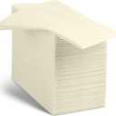 Linen-Feel Cream Paper Napkins - Decortive Cloth-Like Disposable Dinner Napkins - Soft And Absorbent Napkins for Thanksgiving, Party, Wedding, Bathroom Or Any Occasion. (Pack of 100)