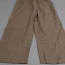 Capri Pants for Women Casual Summer Cotton Linen Capris Drawstring Elastic High Waist Pants Wide Leg Cropped Trouser 2025 New M