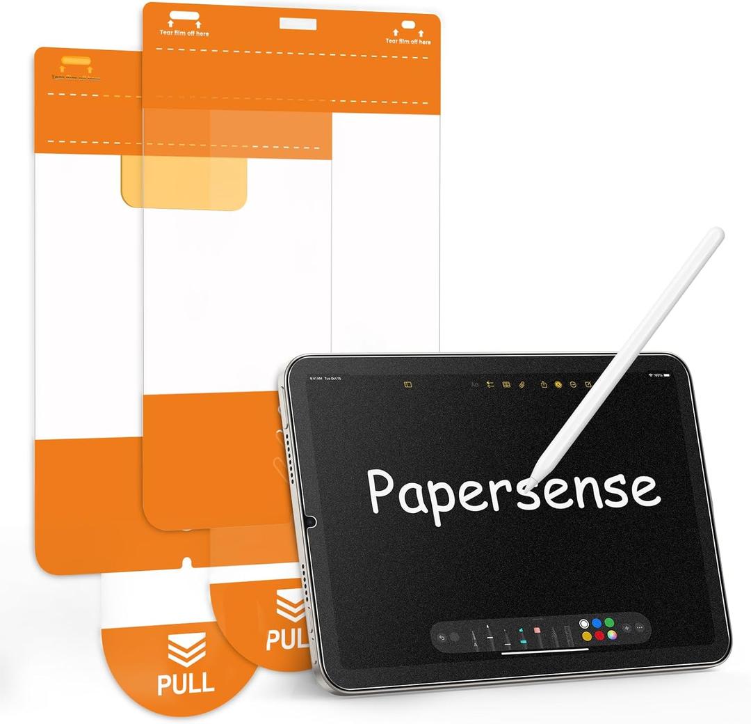 OMOTON PAPERSENSE Matte Screen Protector for iPad Mini 7th A17 Pro/6th (2024/2021,8.3-inch), Matte Tempered Glass with Dust-Free Installation Tray, Anti-Glare, Apple Pencil Support, Paper-feel, 2 Pack